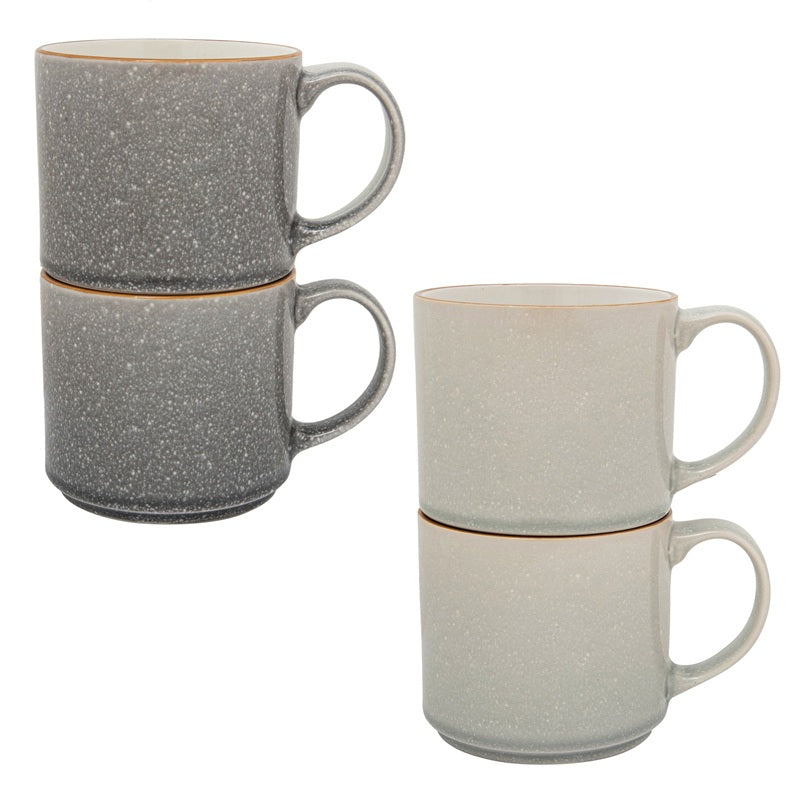 Ensemble de 2 tasses empilables en grès céramique