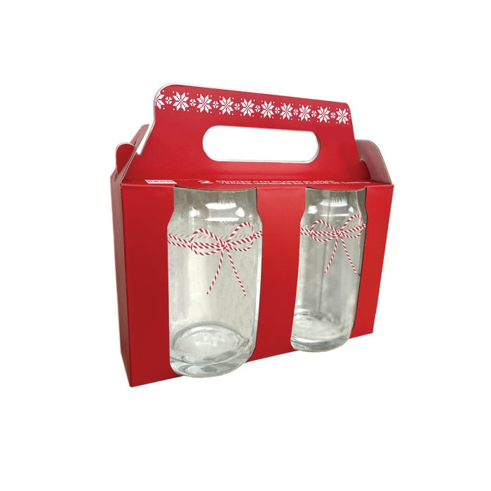 Ensemble de 2 verres 480 ml boucle rouge et blanc