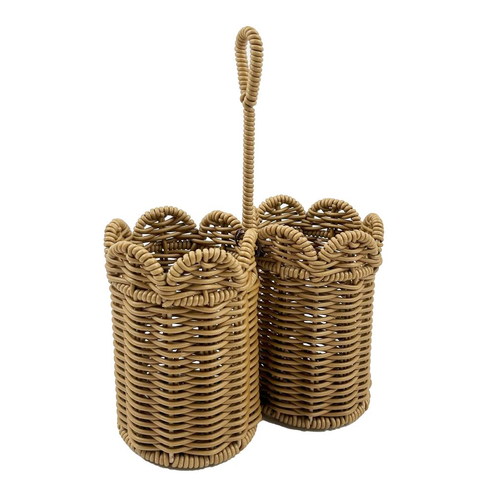 Porte-ustensiles tissé avec poignée 7,5 po x 7,3 po x 11 po
