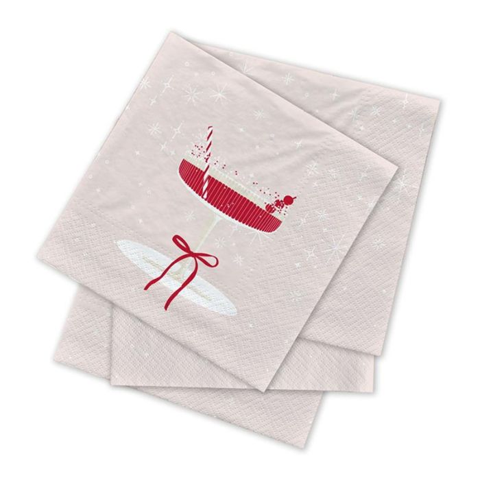 Serviette de table en papier 3 plis 13 po x 13 po soirée de champagne (paquet de 20)