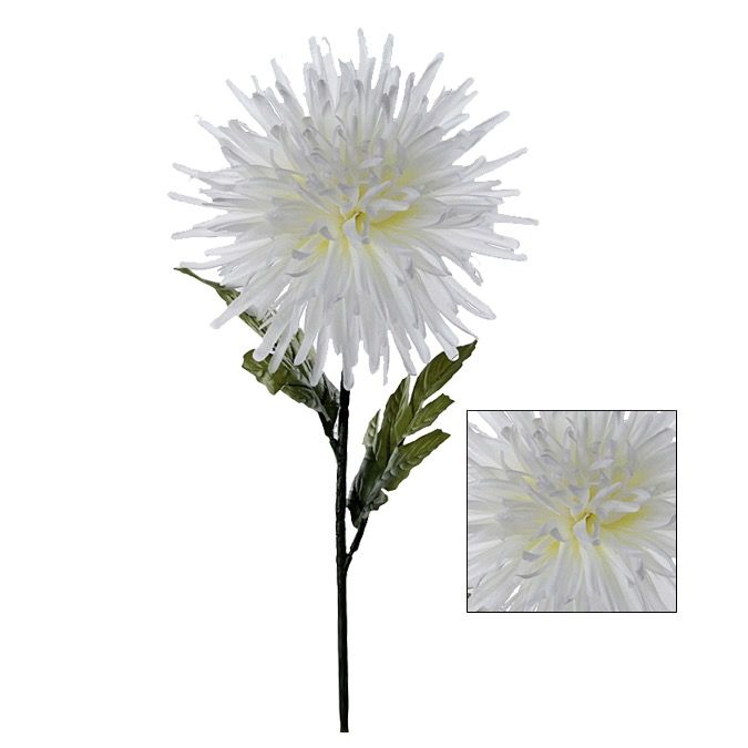 Tige de chrysanthème artificielle 27 po blanc