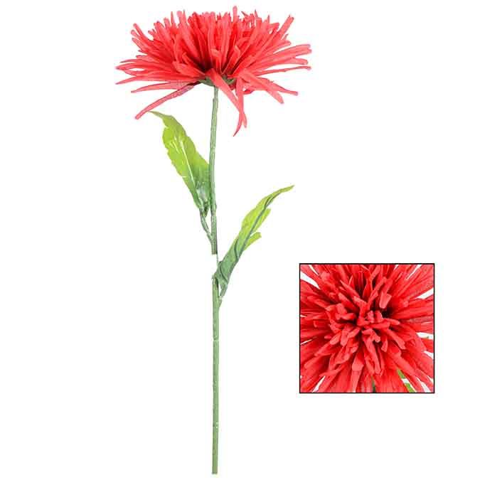 Tige de chrysanthème artificielle 25 po rouge
