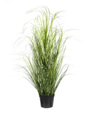 Herbe artificielle dans un pot noir 48 po