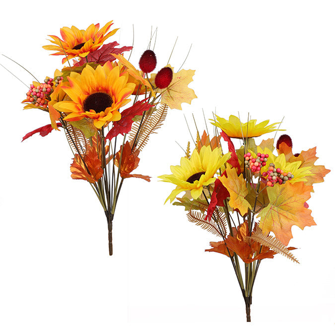 Bouquet de tournesols et feuilles d'automne artificiel