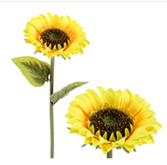 Tige de tournesol artificiel 26 po jaune