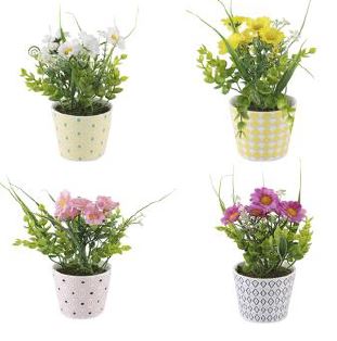 Marguerite artificielle 8 po en pot