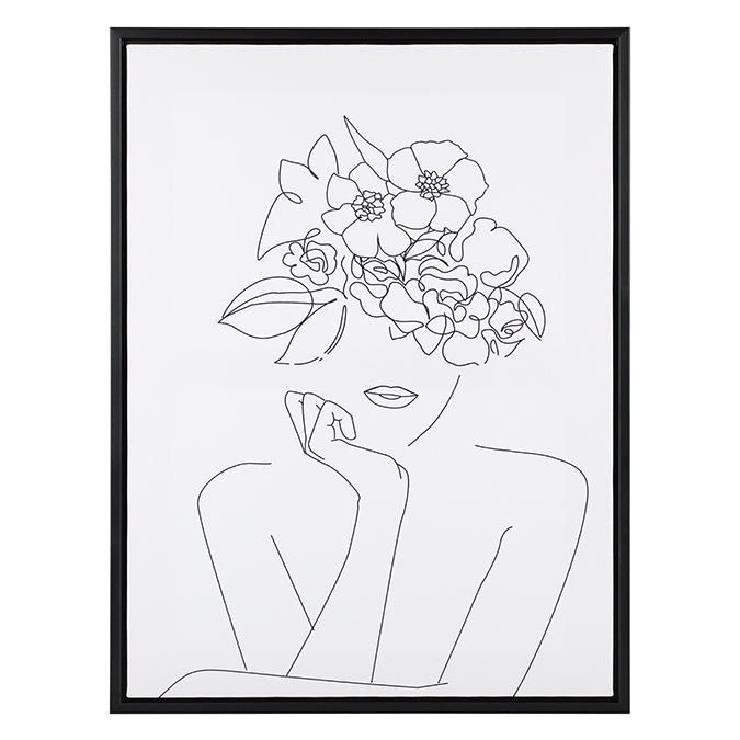 Tableau 18 po x 24 po dessin visage de femme
