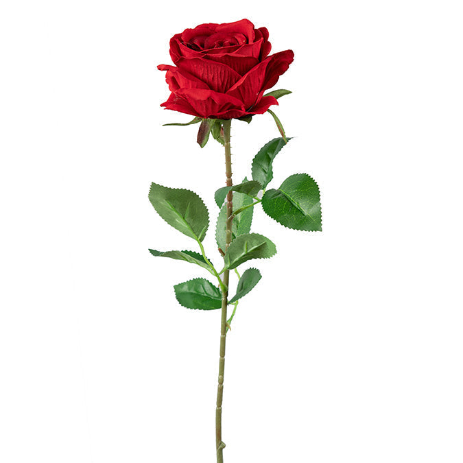 Tige de rose artificielle 27 po rouge