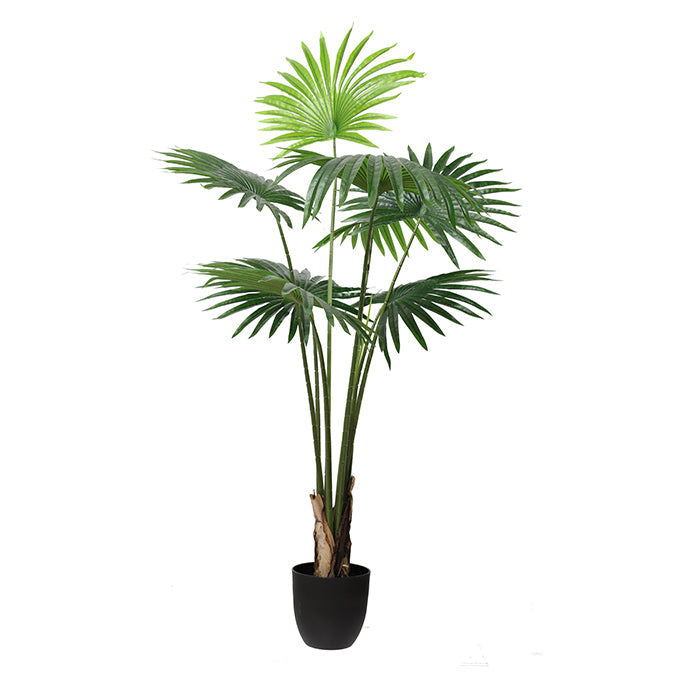 Plante palmier artificielle 55 po dans un pot noir