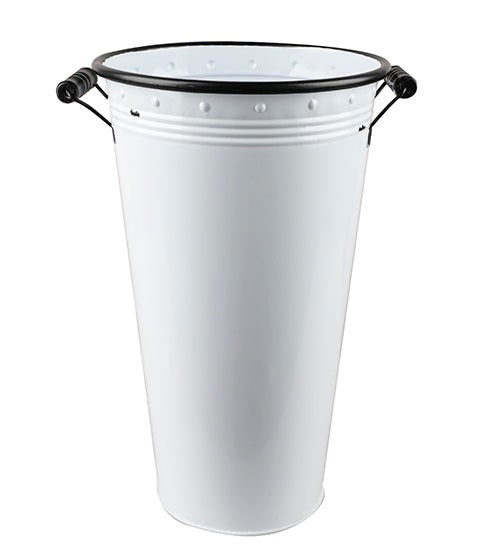 Pot en métal blanc avec poignées noires