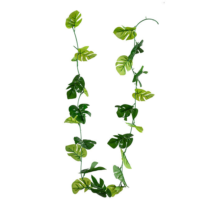 Guirlande de feuilles de monstera artificielle 7 pi