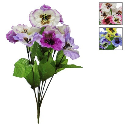 Bouquet de pensées artificielles 14 po