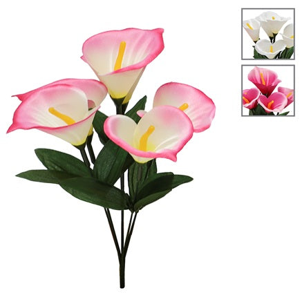 Bouquet de lis calla en satin artificiel 14 po