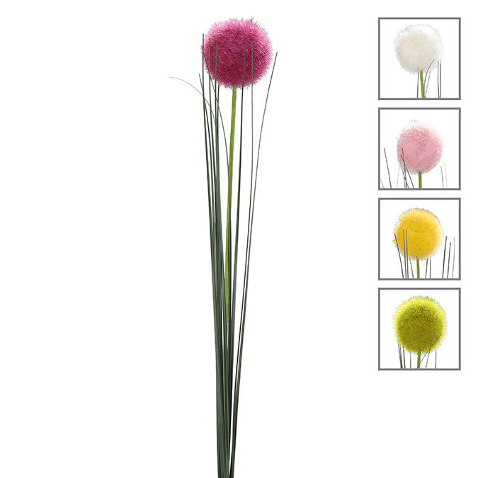 Tige d'herbe artificielle avec boule décorative 28 po