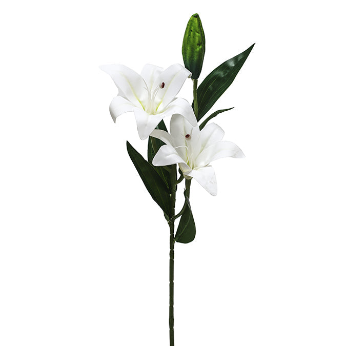 Tige de lis artificiel 25,5 po blanc