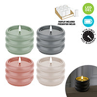 Chandelle DEL en métal cylindrique avec flamme 3D