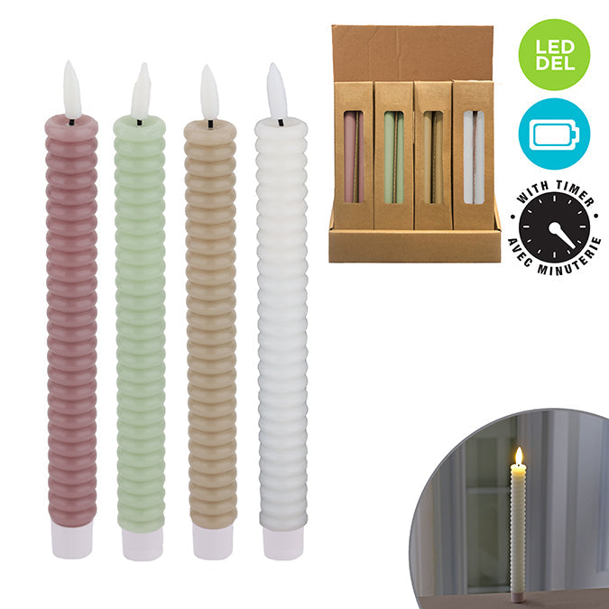 Chandelle DEL en cire avec flamme 3D (paquet de 2)