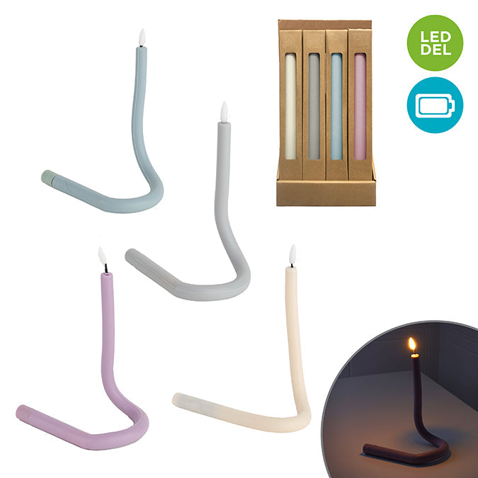 Chandelle DEL avec tige flexible et flamme 3D 41 cm