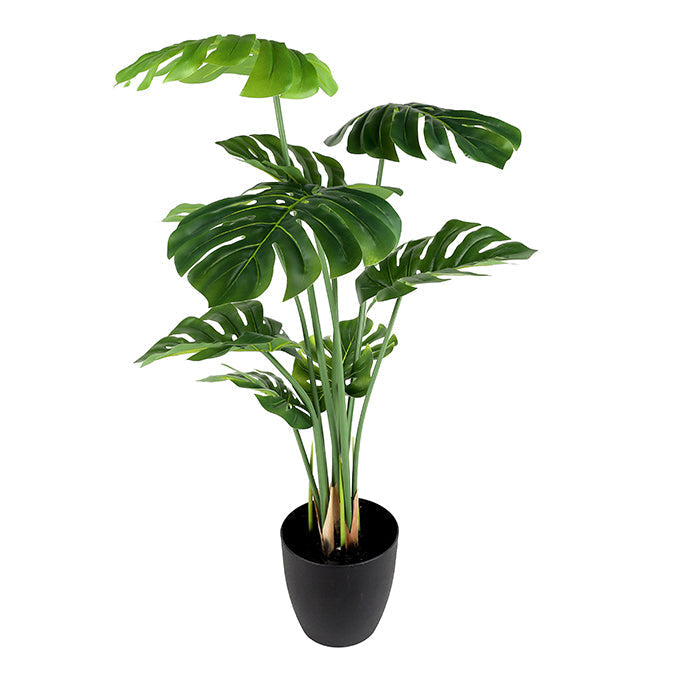 Plante monstera artificielle 45 po dans pot en plastique noir