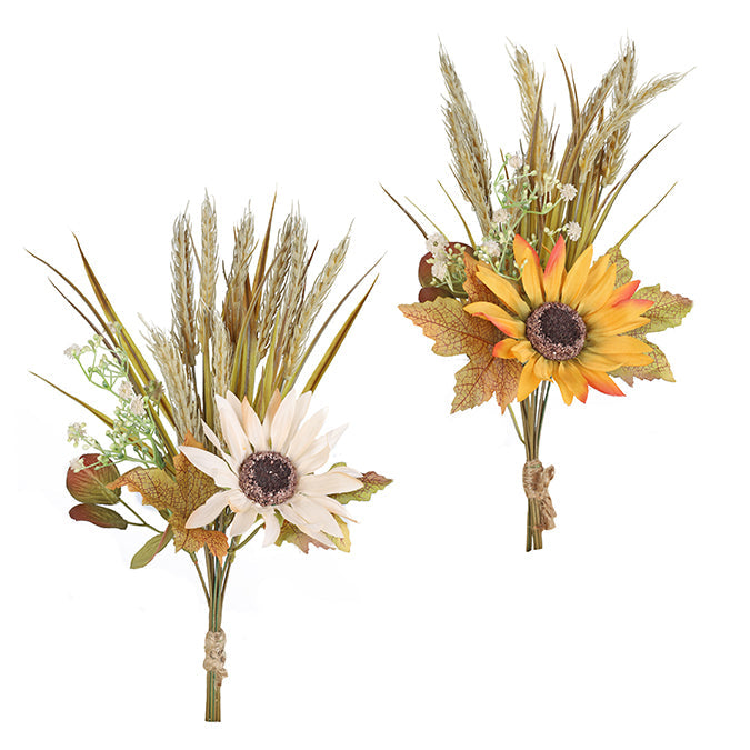 Bouquet de tournesol avec feuillage artificiel 14 po