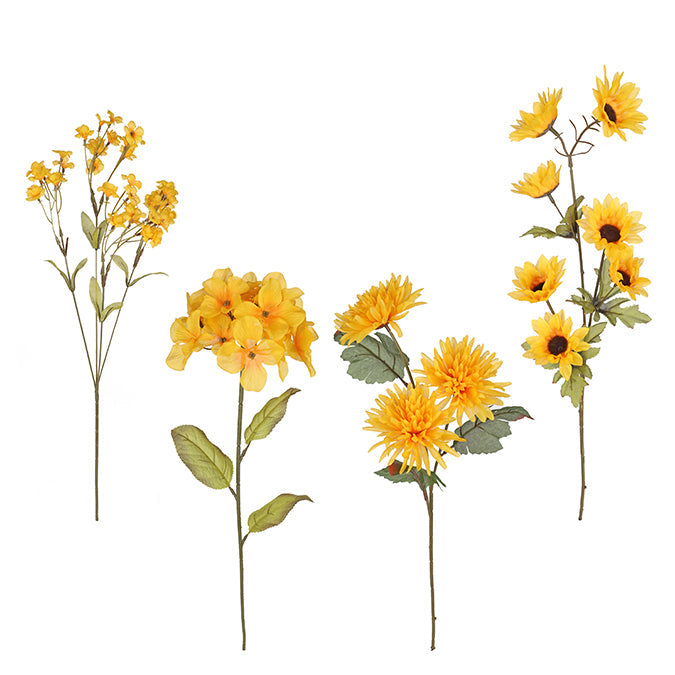 Bouquet de fleurs jaunes artificielles 27 po à 28 po
