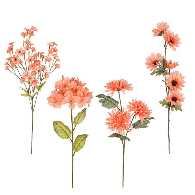 Bouquet de fleurs pêches artificielles 27 po à 28 po