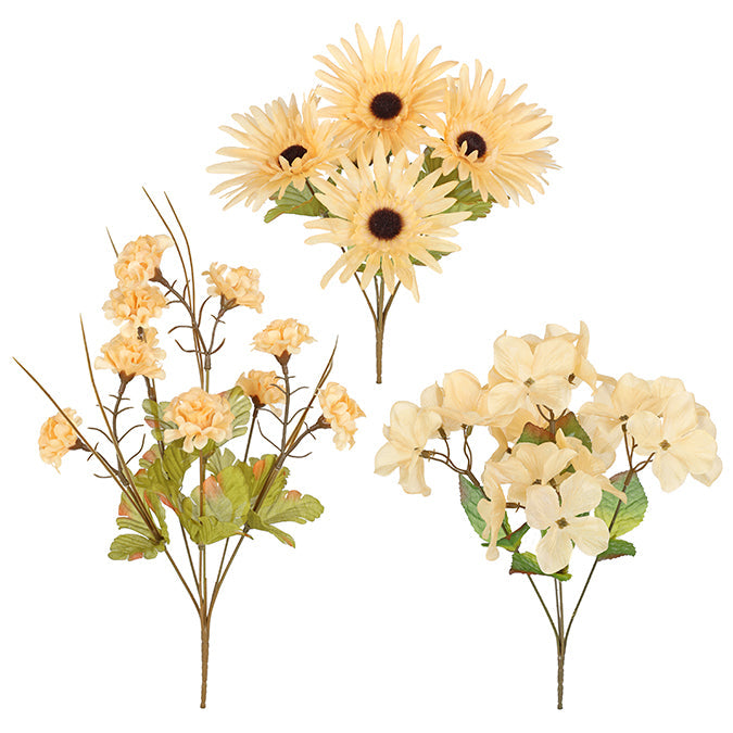 Bouquet de fleurs ivoires artificielles 14 po