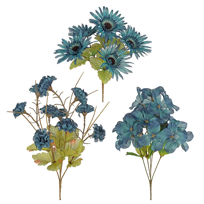 Bouquet de fleurs bleues artificielles 14 po