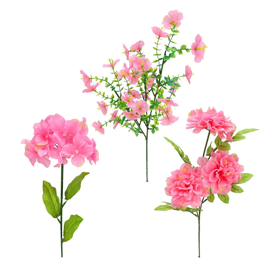 Tige de fleurs artificielles 26 po rose