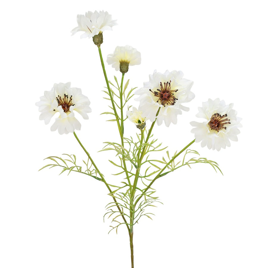 Tige de fleurs d'azur artificielles 24 po blanc