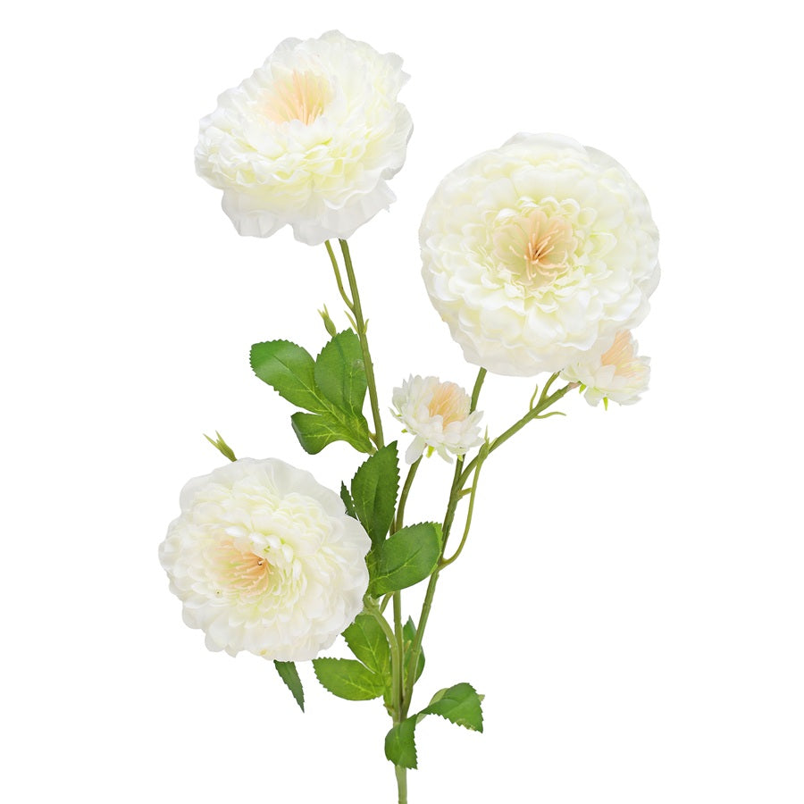 Tige de zinnias artificiels 32 po crème