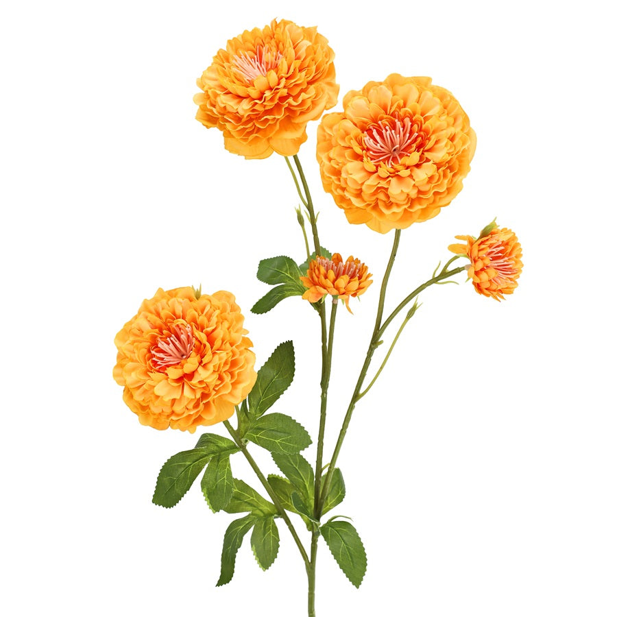 Tige de zinnias artificiels 32 po orange