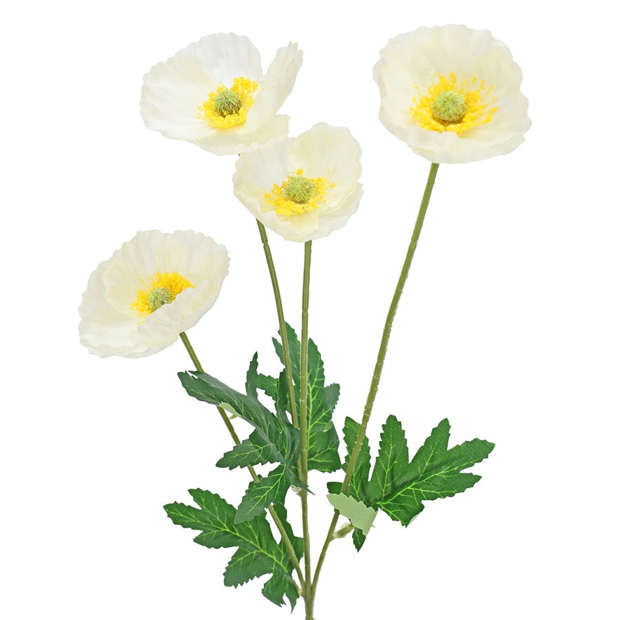 Tige de coquelicots artificiels 23 po crème