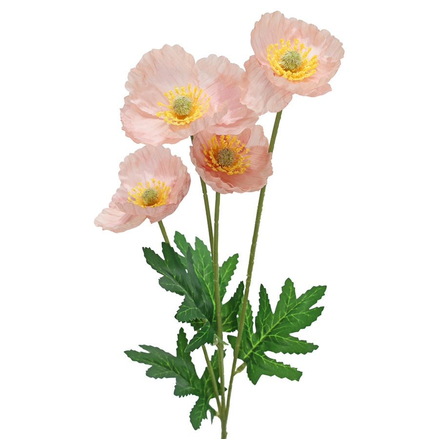 Tige de coquelicots artificiels 23 po rose