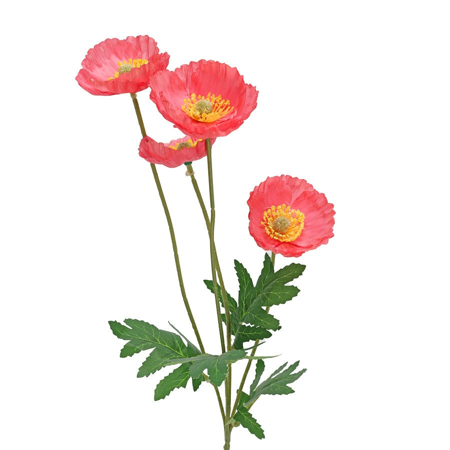 Tige de coquelicots artificiels 23 po corail