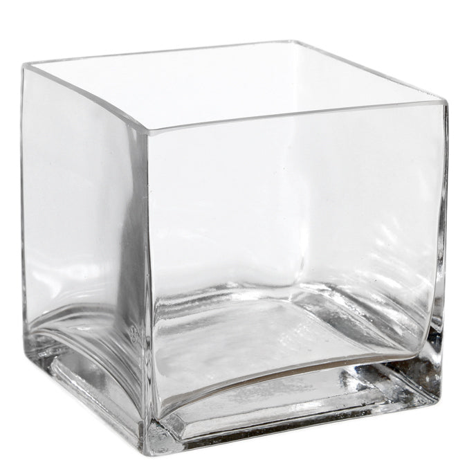 Vase en vitre carré