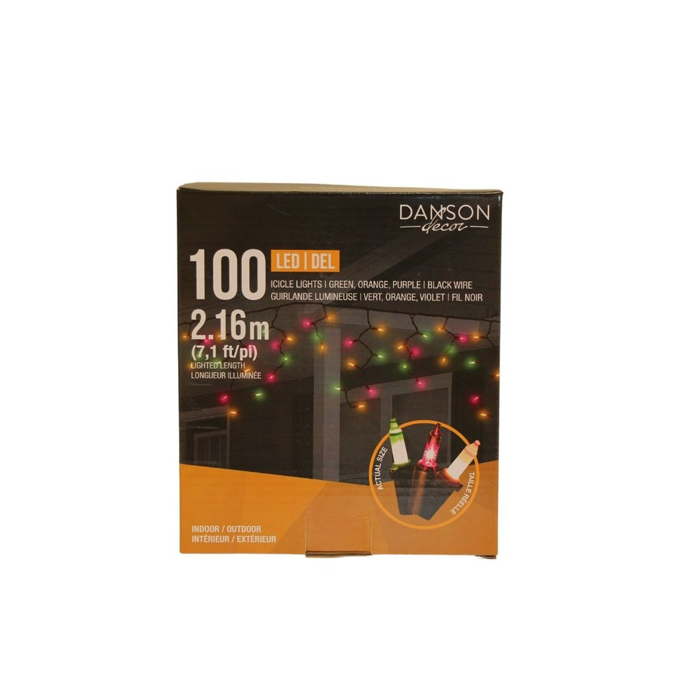 Jeu de 100 lumières intérieures et extérieures DEL avec fil noir