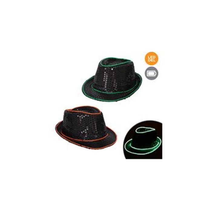 Chapeau noir lumineux DEL