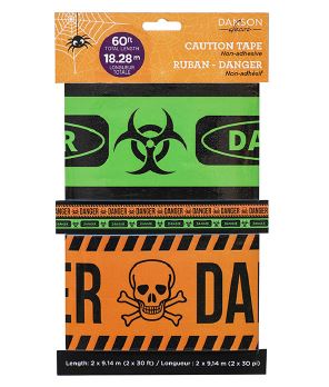 Ruban DANGER 30 pi orange et vert (x2)