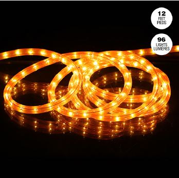 Cordon de 96 lumières DEL 12 pi orange