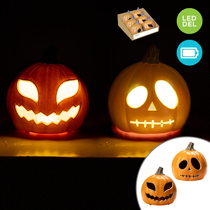 Citrouille en plastique 5 po avec lumière DEL