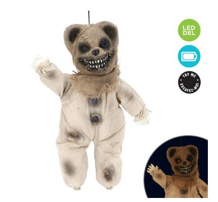 Ourson en peluche effrayant 23,5 po avec yeux lumineux