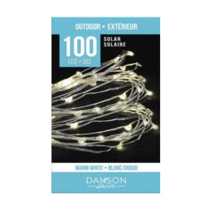 Jeu de 100 micro lumières DEL blanc chaud à énergie solaire