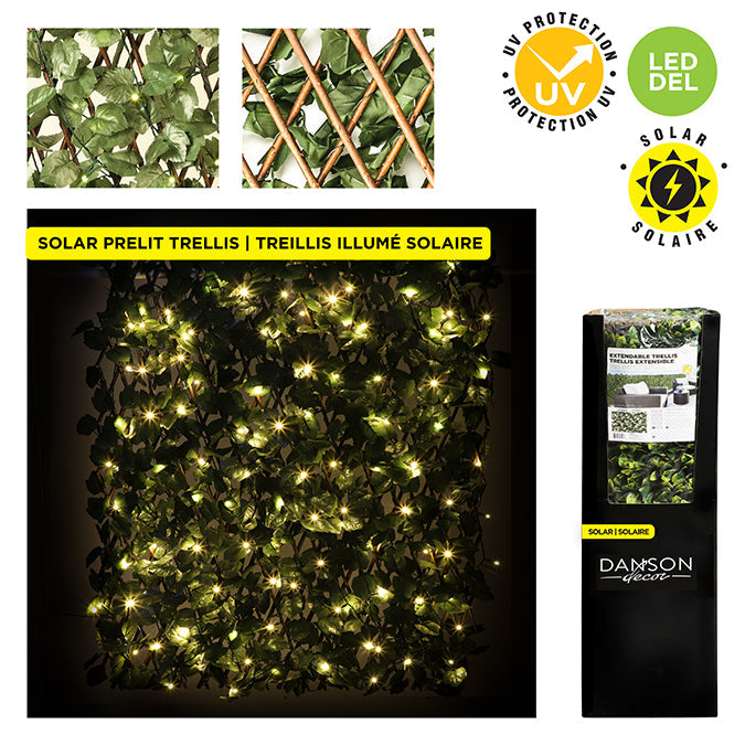 Treillis de feuilles d'érable 72 po x 36 po avec 100 lumières DEL blanc chaud