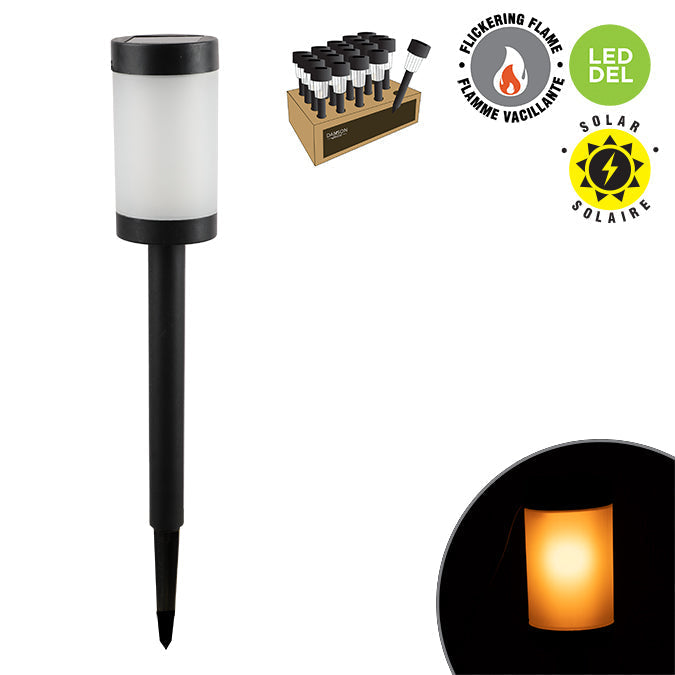 Lampe solaire 15,9 po DEL effet flamme en mouvement blanc chaud