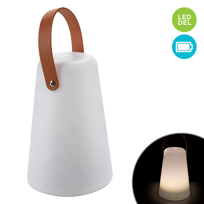 Lanterne pour extérieur DEL 7,8 po en plastique blanc givré, blanc chaud