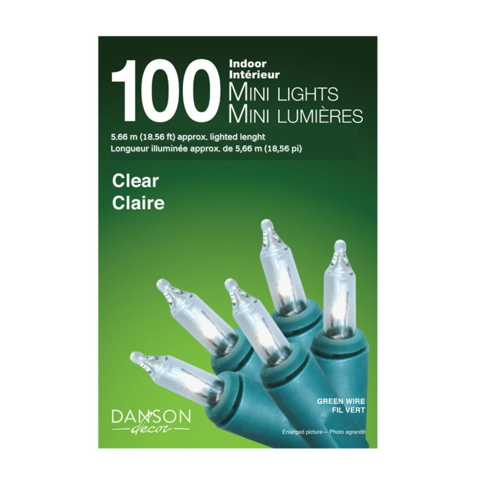 Lumières pour intérieur, 100 mini ampoules, clair, fil vert 18,56 pi