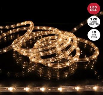 Lumières pour extérieur, tube de 120 DEL, blanc chaud, 15 pi
