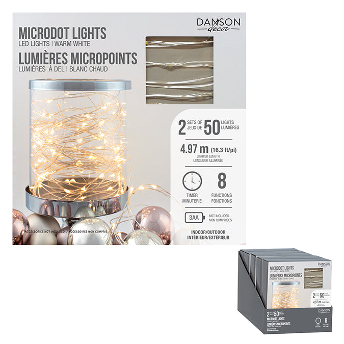 Lumières pour intérieur, 100 micropoints DEL, blanc chaud