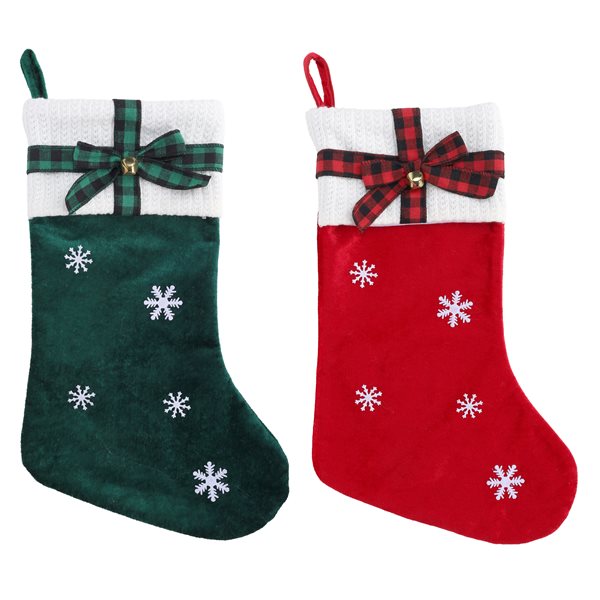 Bas de Noël avec flocon de neige